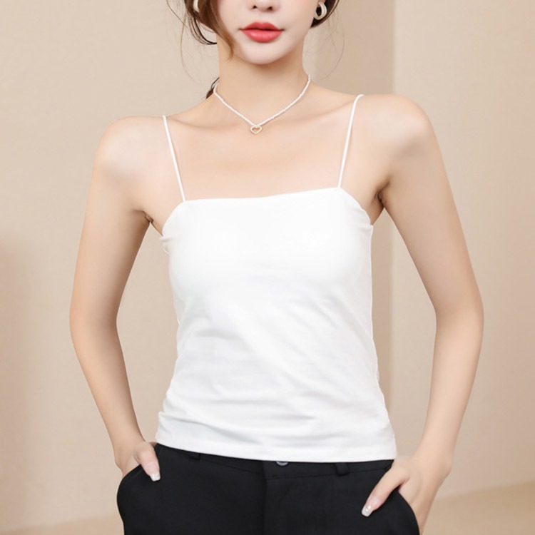 ブラカップ一体型 くすみカラー インナー キャミソール