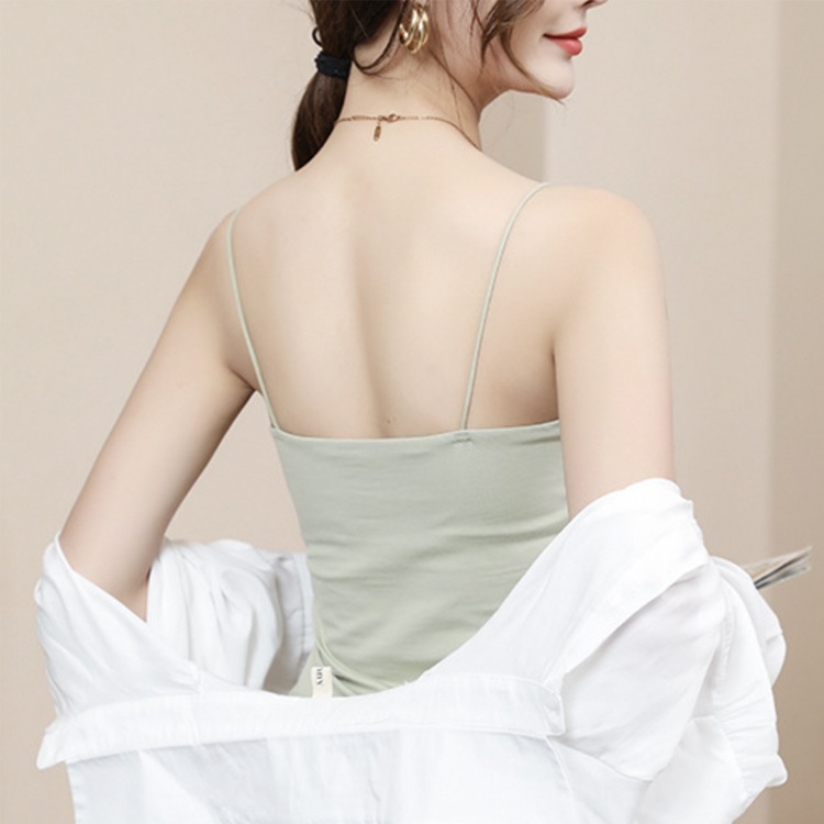 ブラカップ一体型 くすみカラー インナー キャミソール