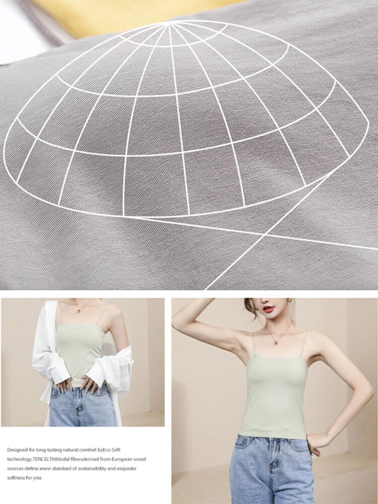 ブラカップ一体型 くすみカラー インナー キャミソール