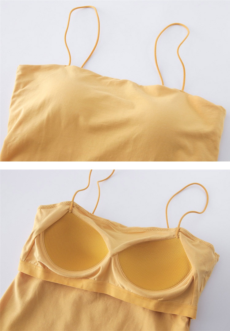 ブラカップ一体型 くすみカラー インナー キャミソール