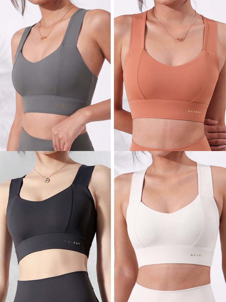 バッククロス Ｕネック カップ付き スポーツ ブラトップ