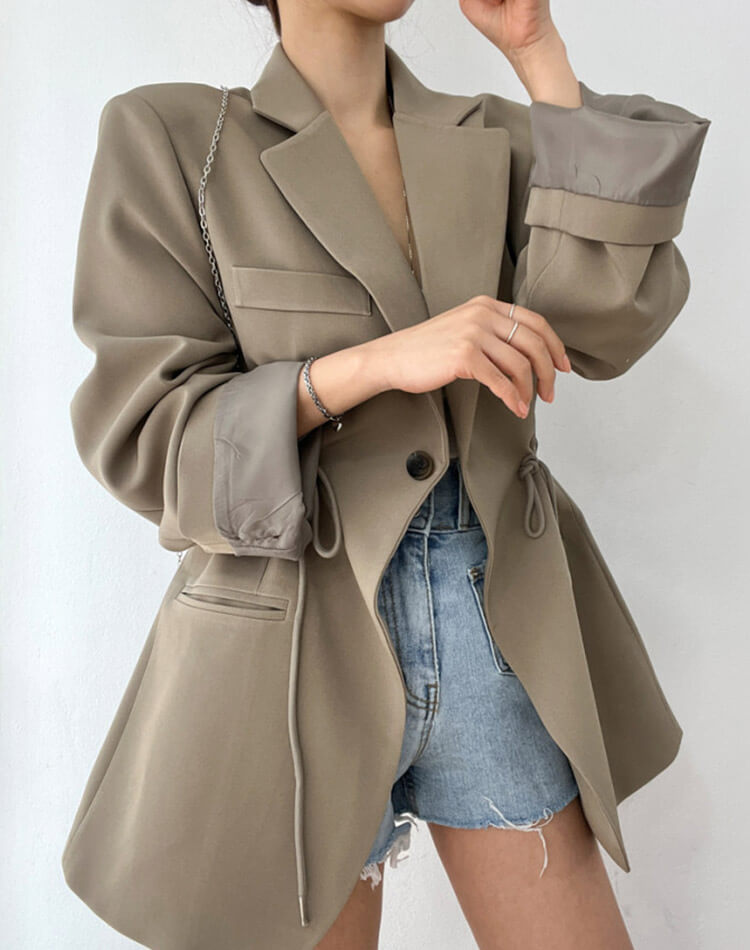 ウエストシャーリング 韓国 風 ジャケット