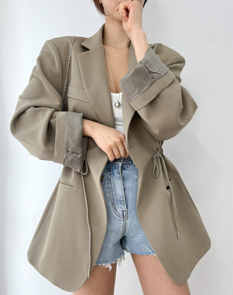 ウエストシャーリング 韓国 風 ジャケット