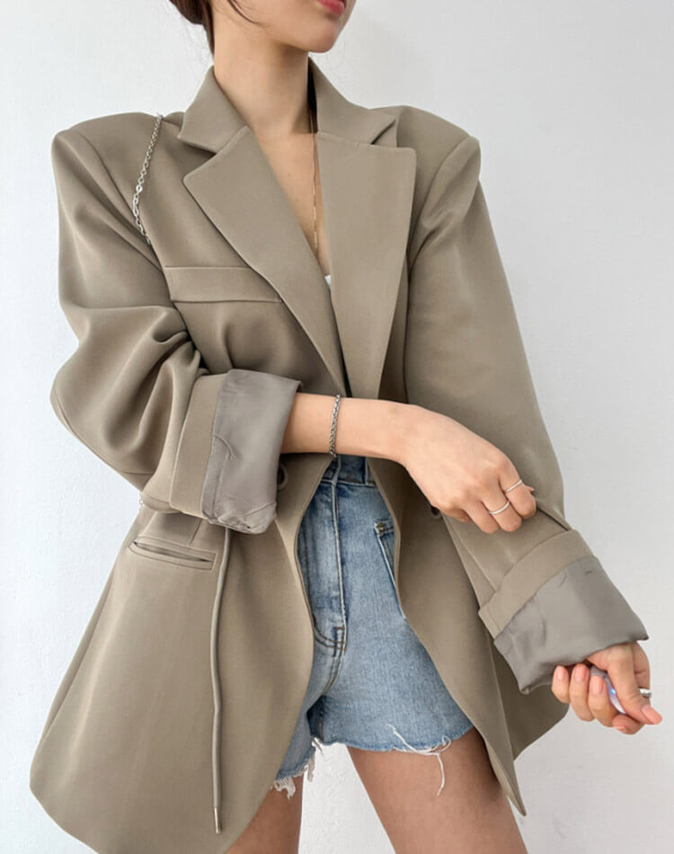 ウエストシャーリング 韓国 風 ジャケット