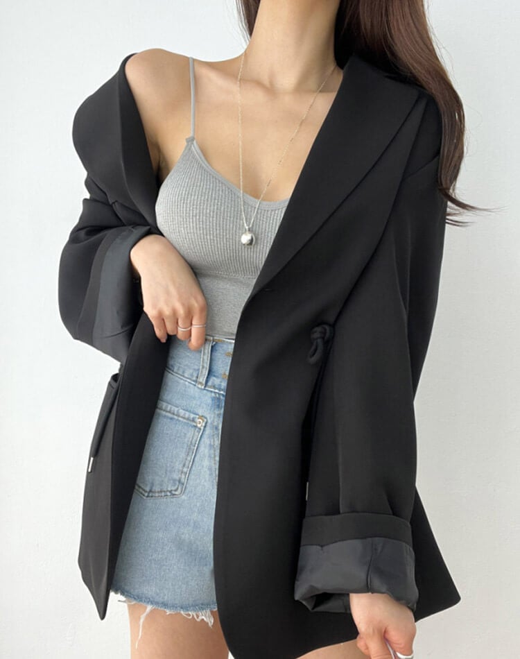 ウエストシャーリング 韓国 風 ジャケット