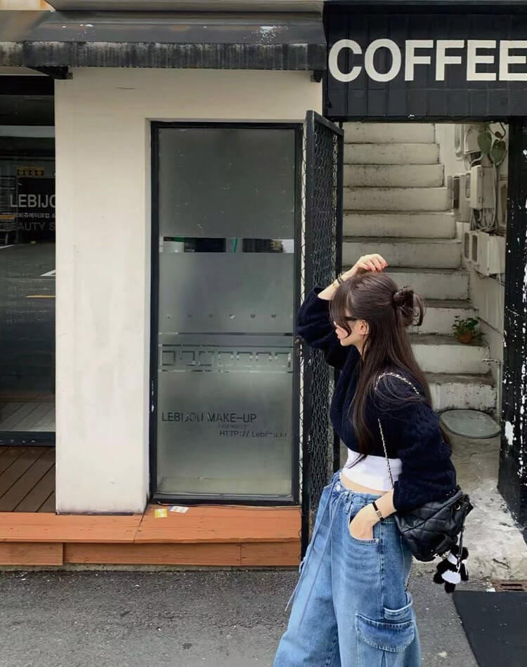 オーバーサイズ デニム ワイドパンツ カーゴパンツ