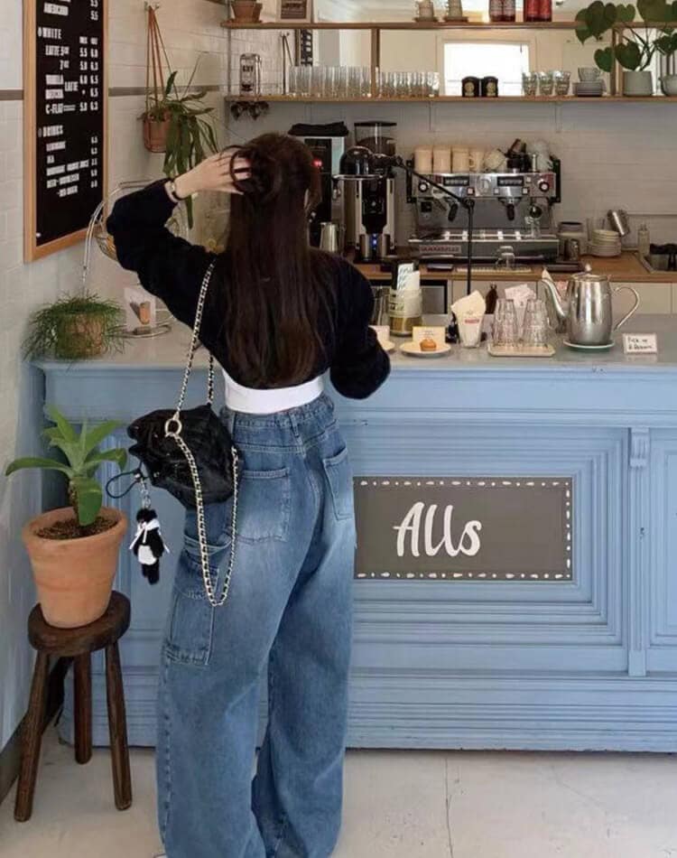 オーバーサイズ デニム ワイドパンツ カーゴパンツ