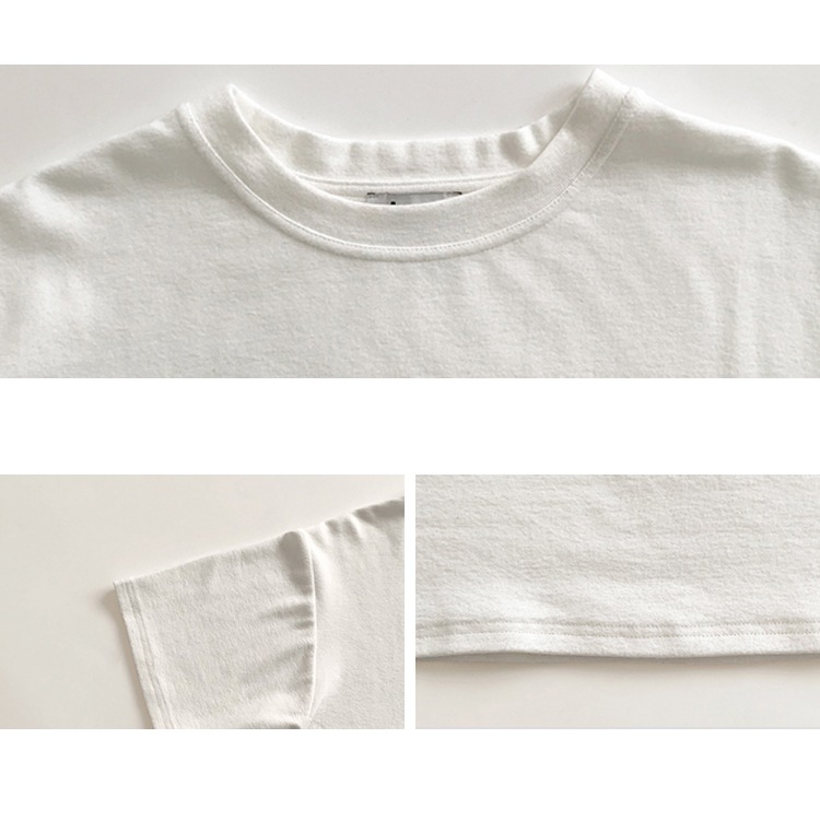 5分袖 厚手 ストレッチコットン 半袖 Tシャツ