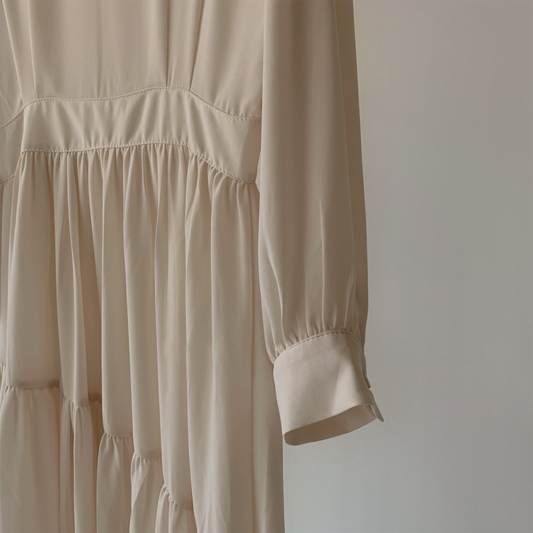 バックボタン アシンメトリー ロングワンピース