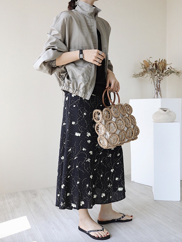 巾着付き 上品な模様編み かごバッグ