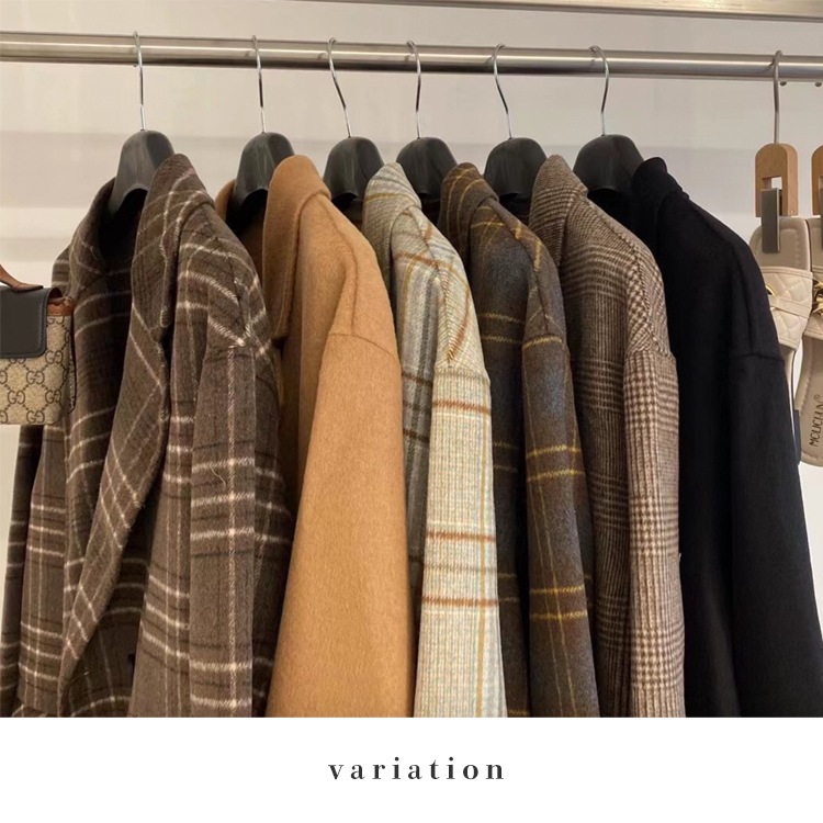 厚手 チェック柄 ゆったり ジャケット コート