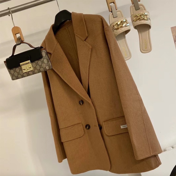 厚手 チェック柄 ゆったり ジャケット コート