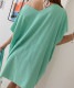 ふんわり パイル地 半袖 チュニック Tシャツ