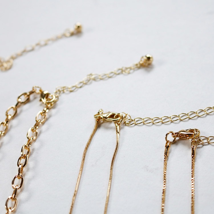 チェーン×コイン 5連 ネックレス