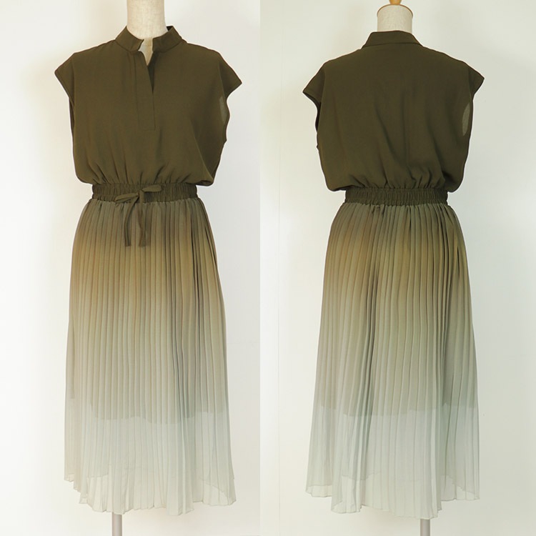 半袖 グラデーション がきれいな シフォンワンピース