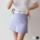 韓国ゴルフウェア シンプル 裾プリーツ ミニスカート