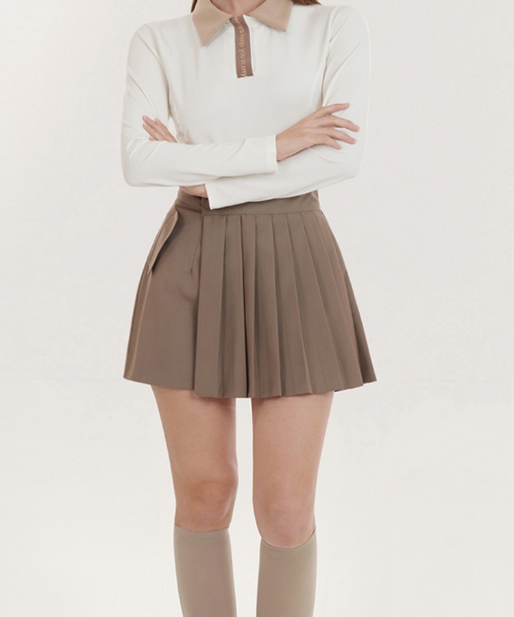 プリーツ切り替え ラップ ショートパンツ 韓国ゴルフウェア