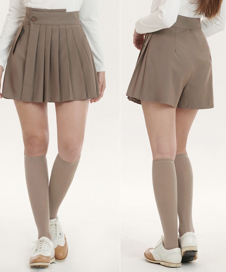 プリーツ切り替え ラップ ショートパンツ 韓国ゴルフウェア