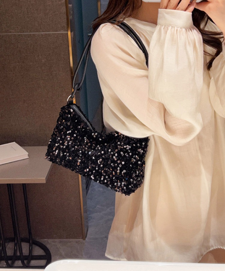 スクエア スパンコール ワンショルダーバッグ

