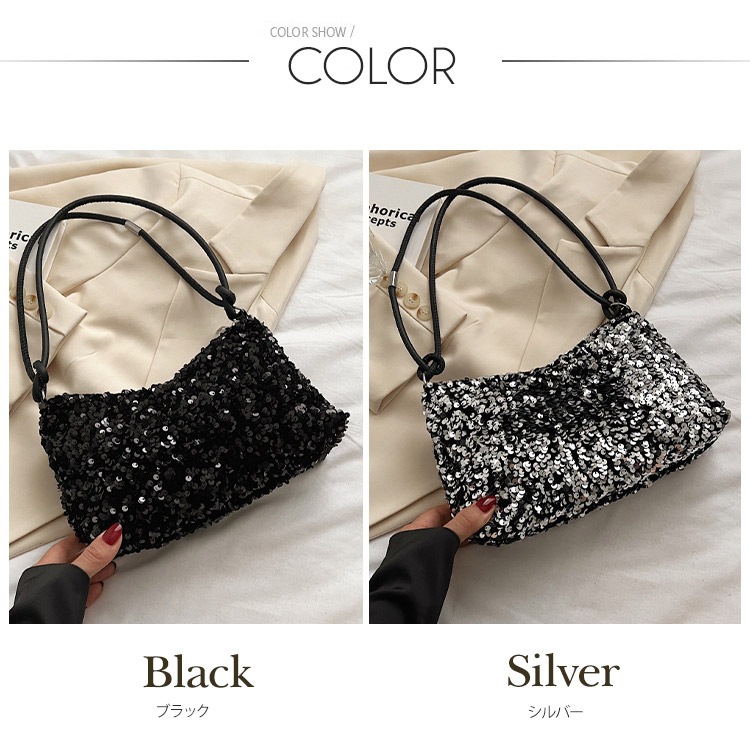 スクエア スパンコール ワンショルダーバッグ

