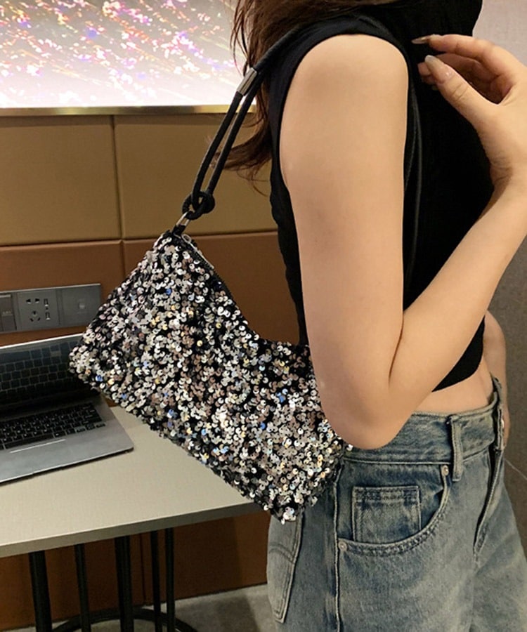 スクエア スパンコール ワンショルダーバッグ

