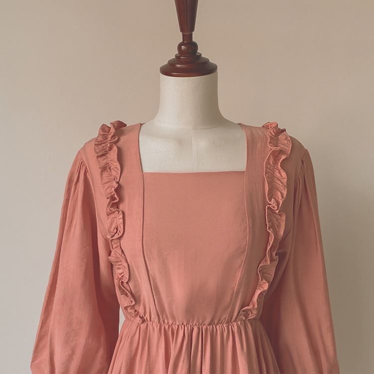 ガーリー 7分袖フリルワンピース