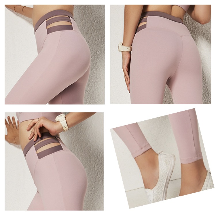 バイカラー カットアウト スパッツ ヨガウェア