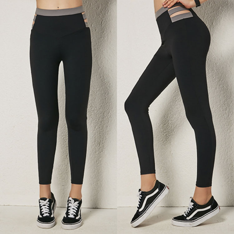 バイカラー カットアウト スパッツ ヨガウェア