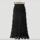 S-XL かぎ編み ニット シースルー ロングスカート