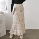 S-XL かぎ編み ニット シースルー ロングスカート