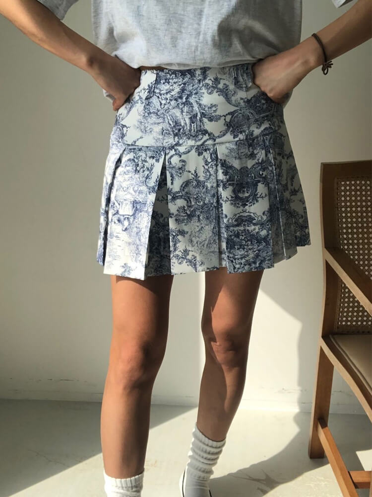 韓国ゴルフウェア バイカラー エレガントな 総柄