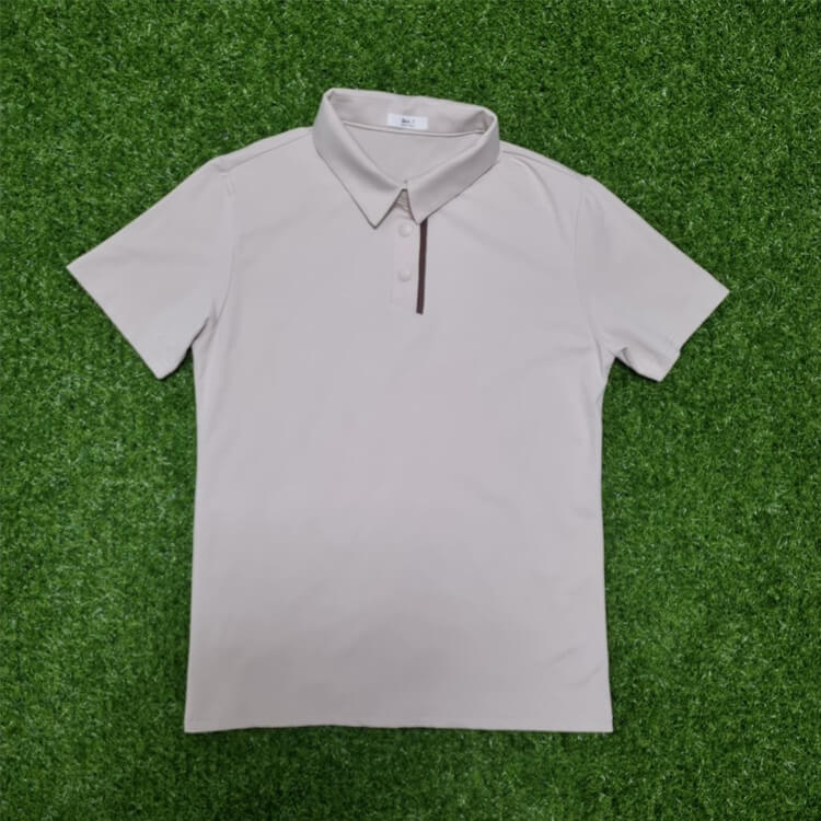韓国ゴルフウェア シンプルバイカラー ストレッチ ポロシャツ