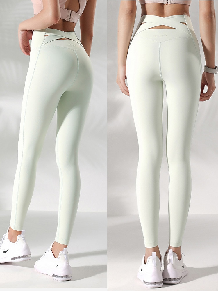 バッククロス ハイウエスト ヨガパンツ ヨガウェア