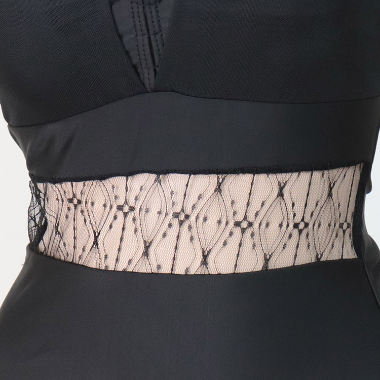 ♡ レース切り替えストライプストレッチチュニッ セール】サラキレポンチョチュニックSS 290265（チュニック