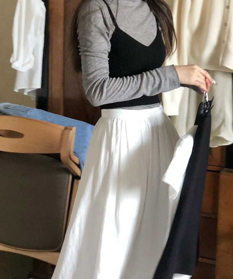 クロップド丈 ケーブル編み ニット キャミソール