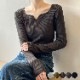 エレガント キーネック 長袖 ニット トップス