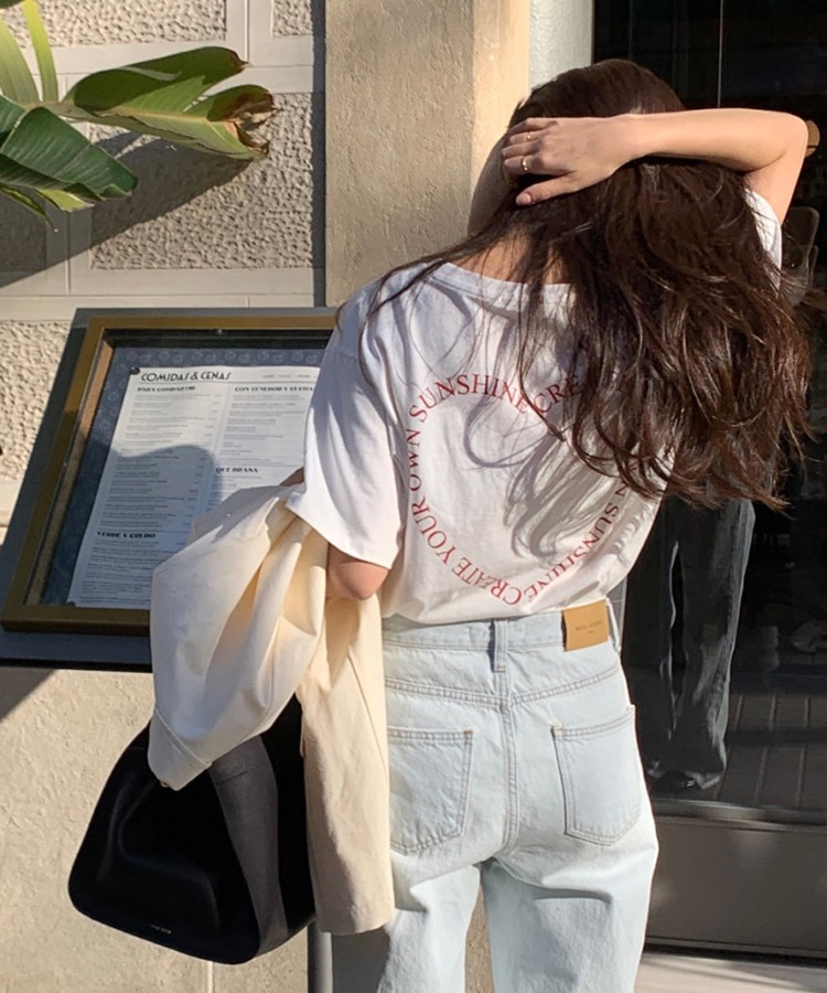 ハート柄 アルファベットプリント 半袖 Tシャツ