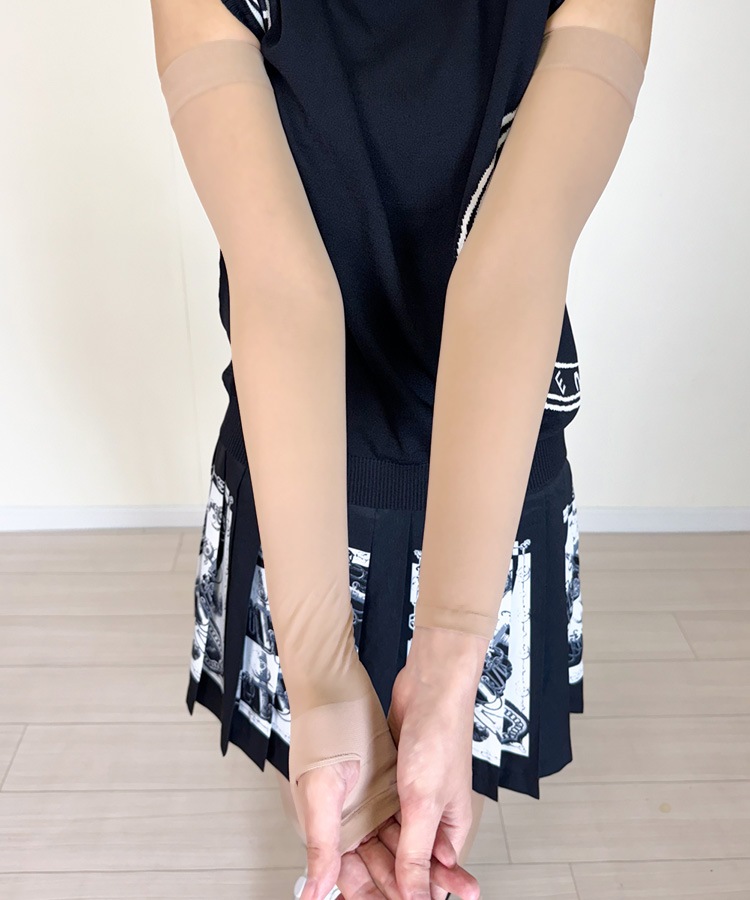 韓国ゴルフウェア UVカット 40デニール アームカバー

