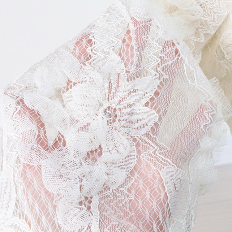 フェミニン レース切り替え バイカラー ワンピース 水着