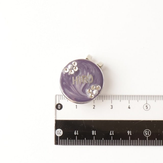 ゴルフマーカー クリップ式 マグネット 名入れ マーブル