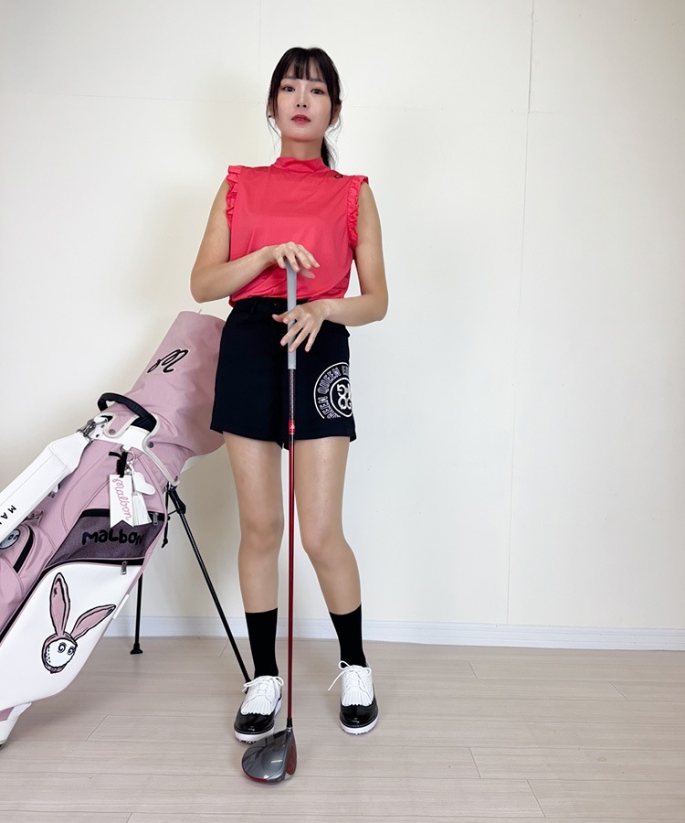 韓国ゴルフウェア レタリング刺繍 ショートパンツ