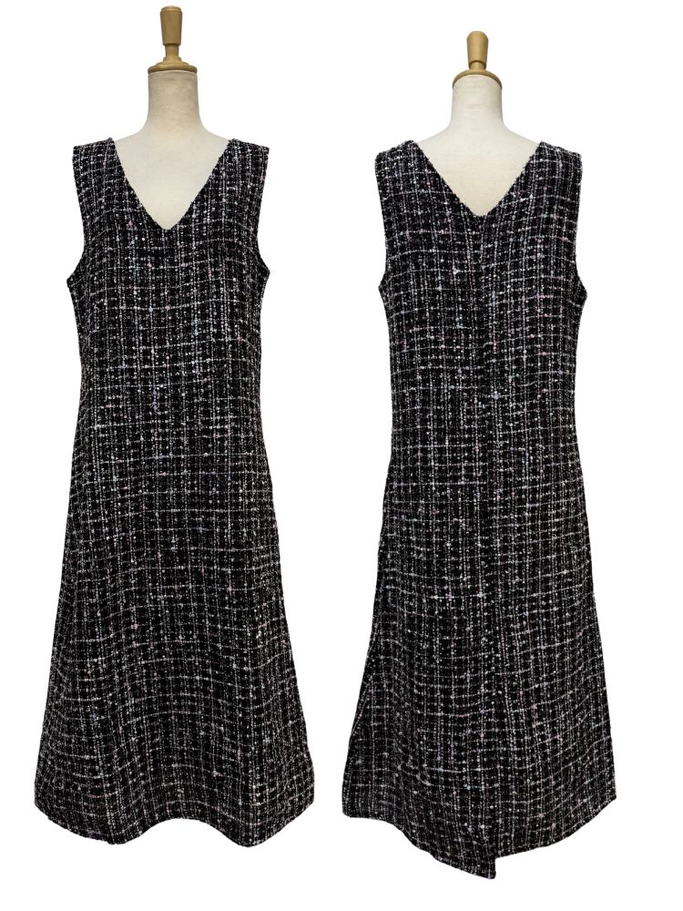 ミックスツイード ジャンパースカート ワンピース