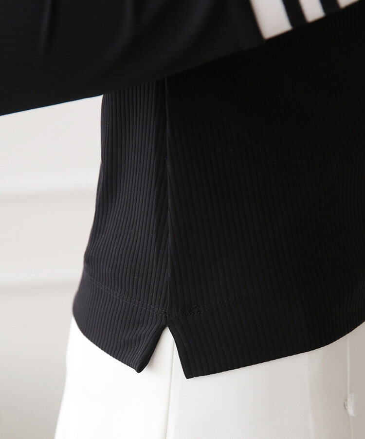 ハイネック スリム リブ Tシャツ 韓国ゴルフウェア