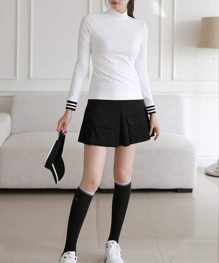 ハイネック スリム リブ Tシャツ 韓国ゴルフウェア | ゴルフ,ゴルフ