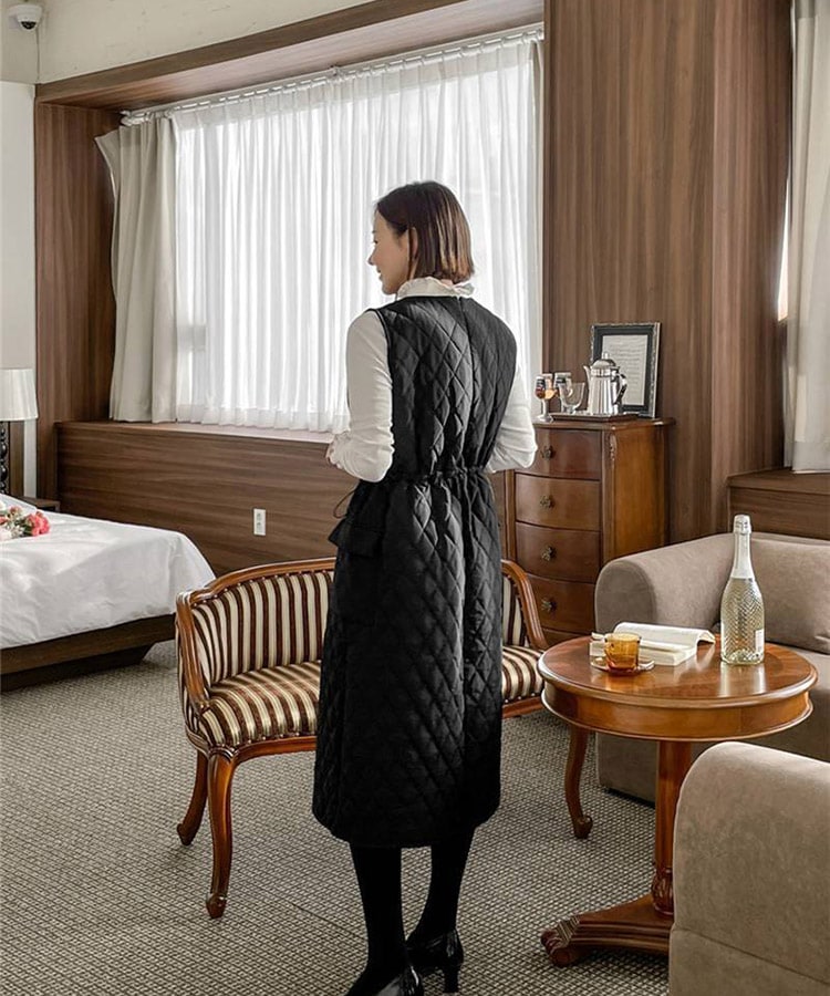 あったか 中綿入り キルティング ジャンパースカート 

