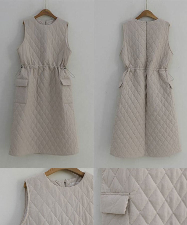 あったか 中綿入り キルティング ジャンパースカート 

