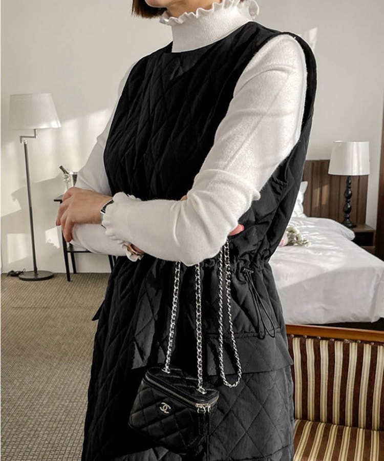 あったか 中綿入り キルティング ジャンパースカート 

