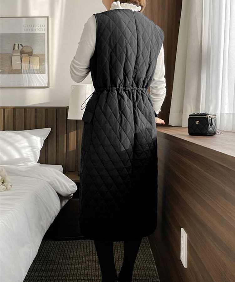 あったか 中綿入り キルティング ジャンパースカート 

