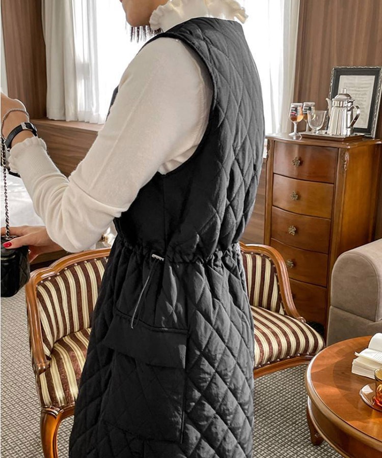 あったか 中綿入り キルティング ジャンパースカート 

