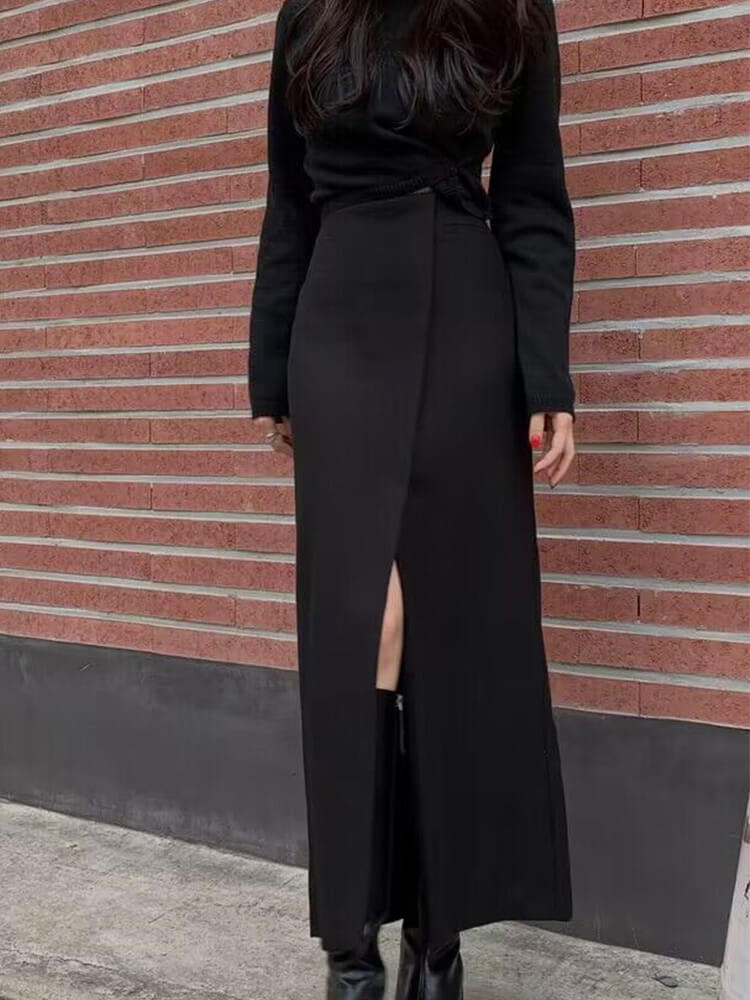 前スリット ハイウエスト 美ライン ロングスカート

